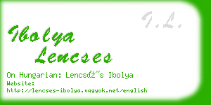 ibolya lencses business card